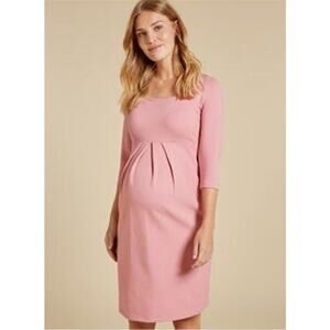 Isabella Oliver Maternity Dusty Pink Square Neck Paige Shift Dress 1 / 4 / S